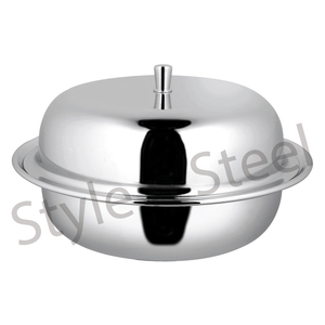 Chauffe-plat rond en acier inoxydable avec couvercle en verre, chauffe-plat pour Buffet, au prix de gros, bol de service avec couvercle - Product Image 1