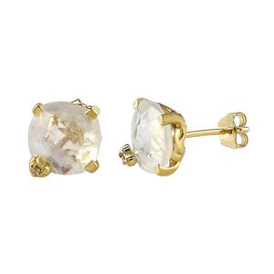 Pendientes chapados en oro de nueva moda con Plata de Ley 925 arcoíris piedra lunar Multi piedra CZ Stud pendiente - Product Image 1
