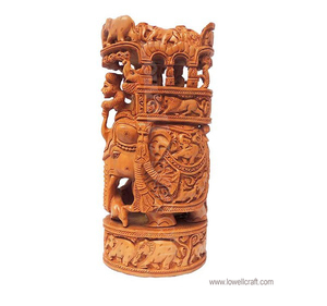 ARTESANÍA INDIA, ELEFANTE AMBARI TALLADO EN MADERA - Product Image 3