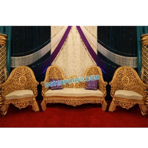 Canapé Royal indien en bois sculpté, ensemble de canapés Royal, meubles de mariage - Product Image 1