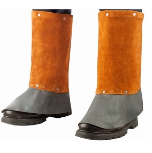 Leather Welding Spats Fire Resistant Welding <b>Shoes</b> Boot Cover <b>Heat</b> Resistant Working Protective Foot Cover Welding Leg Guard - Product Image 3