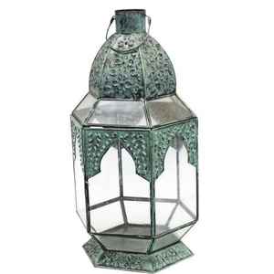Antique-Style Home & Christmas Decorations Handmade New Design Filigree Metal Iron <b>Candle</b> <b>Lantern</b> with Glass for <b>Outdoor</b> Use - Product Image 3