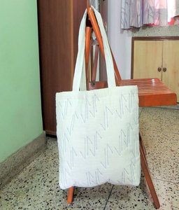 กระเป๋าโท้ทผ้าลินินและผ้าลินิน100% ทอกระเป๋าช้อปปิ้งมีสไตล์ - Product Image 2