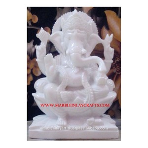 Statue en marbre Ganesh Murti de Makrana - Product Image 1