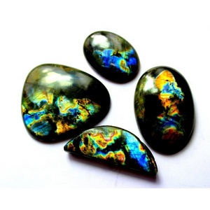 Cabujón de piedras preciosas de fuego con forma de mezcla de labradorita natural suelto de 43x39mm a 31x21mm 53 gramos de alta calidad - Product Image 1