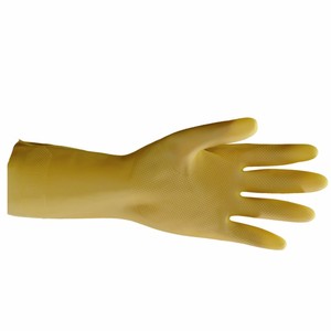 Guantes de látex de color natural de grosor medio de etiqueta privada para limpieza de cocina de manipulación de alimentos de verano - Product Image 3