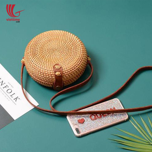 Sac de collection rond en rotin, livraison gratuite, du Vietnam - Product Image 4