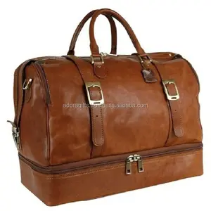 时尚牛皮皮革旅行包/供应商印度真正的行李袋/女士皮包的度假之旅