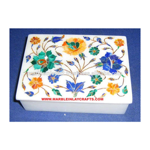 Boîte rectangulaire à incrustation de marbre - Product Image 1
