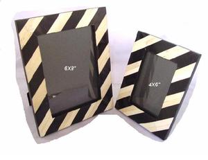 High Quality Bone Inlay and Horn Inlay <b>Picture</b> Photo <b>Frame</b> in Black and <b>White</b> Handmade Photo <b>Frame</b> for Table Top - Product Image 3