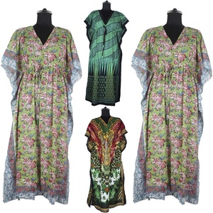 Robe de plage longue en soie pour femme, Cover-up pour Bikini, Caftan, vêtement de plage - Product Image 1