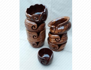 Bols de fil imprimés en gros sans enchevêtrement accessoires de tricot durables et légers bol de fil sculpté en bois de Sesham par AYAANS - Product Image 3