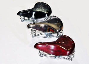 สไตล์วินเทจขายร้อนที่นั่งจักรยานคลาสสิกหนังสีดําด้านบนคุณภาพสูงล่วงหน้ารอบที่นั่งอานสบายมาก - Product Image 5