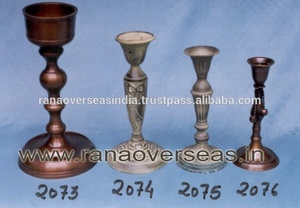 Porte-bougie en aluminium vintage moderne couleur antique pour la maison, la chambre à coucher, la table décorative - Product Image 2