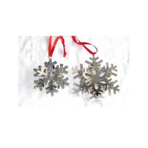 Ornement d'arbre de noël deux tailles fait en laiton avec finition Nickel, suspension de noël en métal - Product Image 6