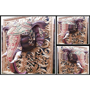 Royal Elephant Statue Panel Indian Wedding Latest Design Panel Latest Wedding Elephant Face <b>Backdrop</b> <b>Frame</b> - Product Image 1