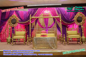 Decoración de Escenario para Eventos en Suiza, Estilo Árabe Musulmán Maharani, Fibra de Vidrio, Tamaño Personalizado, para Noche de Mehndi y Bodas Sangeet - Product Image 2