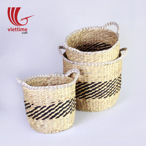 Panier à linge essentiel en jacinthe d'eau pour la maison Panier de rangement en paille pour la vente en gros - Product Image 6