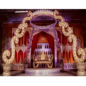 Luxueux mariage royal sri lankais Mandap scène élégantes décorations de mariage en fibre - Product Image 1