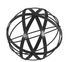Sculpture sphérique en métal écologique - Décoration d'intérieur contemporaine - Utilisation en intérieur - Noir - Product Image 3