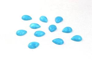 Cabujones lisos con forma de pera para hacer joyas, piedra Natural, turquesa, India, 11 piezas - Product Image 2