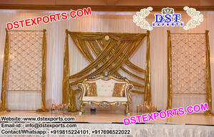 Paneles de fibra de fondo para escenario, telón de fondo con temática de pavo real para boda - Product Image 3