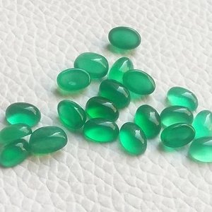 5mm 6mm 7mm ónix verde Natural liso ovalado calibrado tamaño parte posterior plana cabujón piedras preciosas sueltas venta al por mayor precio de fábrica fabricación - Product Image 1