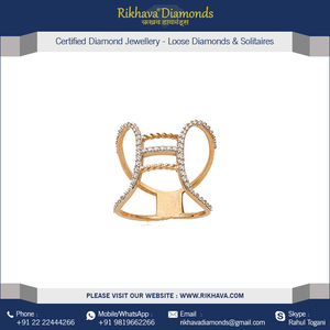 Anillo de Bodas de diamantes de oro rosa de 18kt para mujer, anillos de diamantes elegantes para novias - Product Image 4