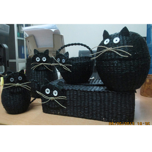 Panier en jonc de mer écologique VINACRAFT pour animaux, idéal pour la nourriture - Product Image 1