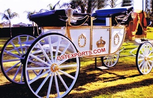 Mini carruaje de caballos negro de dos plazas Decoraciones de boda de estilo real hechas a mano por el fabricante para la venta - Product Image 6