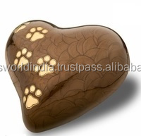 ทองเหลืองหัวใจ Urn สัตว์เลี้ยงที่มียืนโดย Brassworld อินเดียในอุปกรณ์งานศพ - Product Image 2