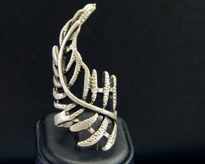 Bague de branche de palmier ouverte Bague en argent feuille de bohème Bijoux Boho Wrap avec placage à l'or rose - Product Image 3