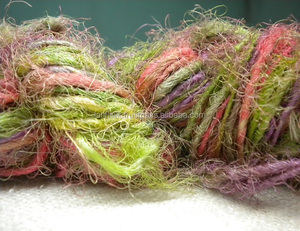 Recycled Sari Silk HANDSPUN Filament Yarn ISO9001 Certified for Sewing Crocheting Knitting Weaving Ropemaking <b>Art</b> Crafts - Product Image 5