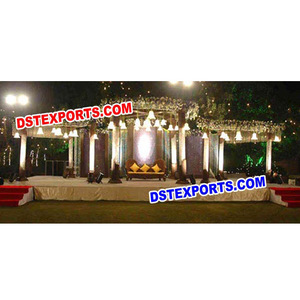 Mandaps de Cristal para Bodas con Fondo de Cristales de Fibra, Mandap con Campanas, Mandap Decorado con Cristales para Bodas, WASHINGTON CALIFORNIA - Product Image 1