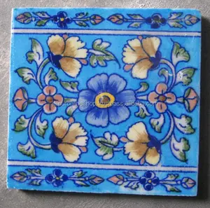 เซรามิคแบบดั้งเดิมอินเดียสีฟ้าเครื่องปั้นดินเผากระเบื้องผนัง - Product Image 1