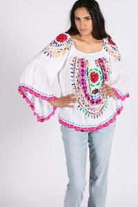 Blusa Moderna 2026, Blusa de Mujer, Atractiva, Multicolor, Gama de Lujo, Diseño Creativo de Verano, Top Bordado a Mano - Product Image 2