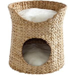Weiden bett für Katze oder Hund Zweistufiges Bett mit Liegeplatz und Höhle aus natürlichem Korb geflecht - Product Image 3