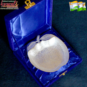 ของขวัญแอปเปิ้ลทองเหลืองชุบเงินของที่ระลึกงานแต่งงานของชาวอินเดียหรือส่งคืนสำหรับแขกของตกแต่งที่หรูหรา - Product Image 2