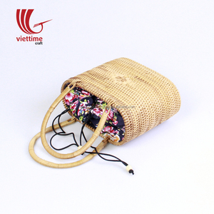 Nouveau style sac de plage en paille de rotin à fermeture ouverte avec de longues poignées en cuir pour dames - Product Image 4