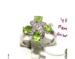 925เงินสเตอร์ลิงธรรมชาติ Paridot ชุดเครื่องประดับหิน - Product Image 3