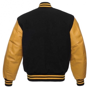 คอลเลคชั่นฤดูหนาว2025ใหม่แจ็คเก็ตเบสบอลแขนเสื้อหนังแท้ผ้าขนสัตว์ - Product Image 6