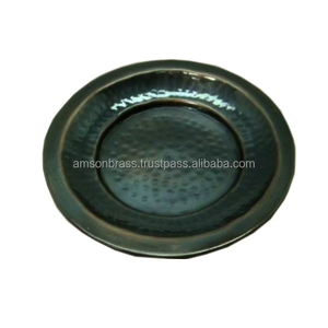 Assiettes de présentation en métal, fer, nickel, décor de table à manger, assiettes de présentation martelées assiettes de table - Product Image 6