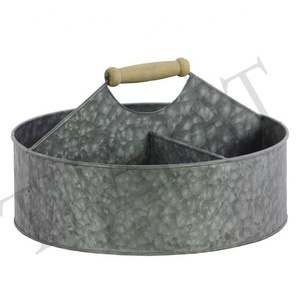 MODERN GALVANIZED <b>LIGHT</b> GREY ECO-FRIENDLY FLOOR USE GARDEN TRAY POT - Product Image 1