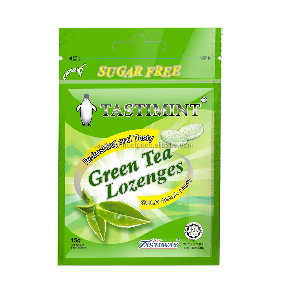 Refreshing Soothing Sugar-Free Green Tea Lozenges OEM Tablet Candy