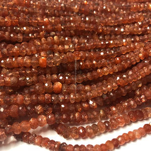 6มิลลิเมตร8มิลลิเมตรธรรมชาติด้านบน AAA ที่มีคุณภาพ Sunstone เหลี่ยมเพชรพลอยลูกปัดที่เส้นขายส่งเครื่องประดับกึ่งมีค่าทำจริง - Product Image 1