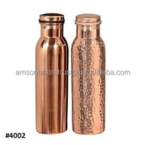 Bouteille d'eau en cuivre pur bouteille de cuivre de yoga martelé traditionnel au meilleur prix fabricant et exportateur d'Inde - Product Image 2