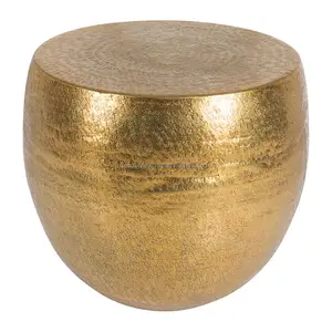 Hammered drum gold coffee table