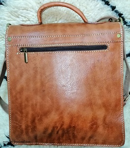 Sacoche en cuir unisexe mallette couverture fermeture sac de messager sac à bandoulière sacs à main - Product Image 5