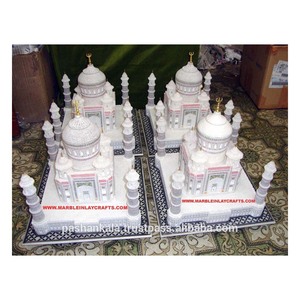TajMahal en marbre indien artisanal modèle en marbre blanc artisanal Taj Mahal pour la décoration du bureau à domicile modèle de la meilleure qualité - Product Image 1