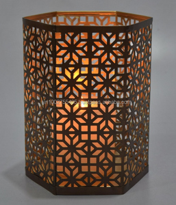 Elegante candelita de metal soporte votivo elegante linterna de vela de pilar para el hogar boda festivas y decoraciones navideñas - Product Image 6